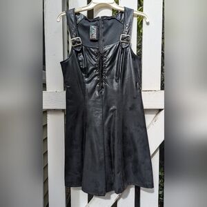 Black pleather short dress Lip Service sz Small